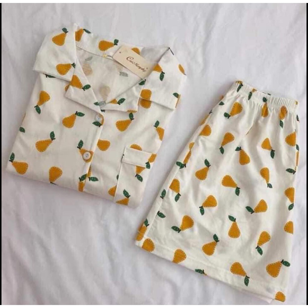Bộ ngủ nữ pijama mặc nhà họa tiết xinh yêu, không kèm chun buộc tóc, freesize 35-55kg