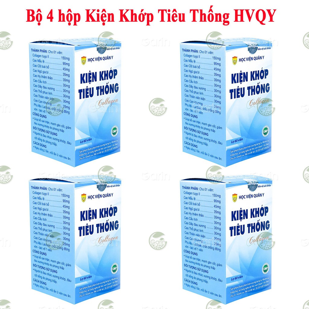 Bộ 4 hộp kiện khớp tiêu thống collagen Học Viện Quân Y (60 viên x 4) giúp bổ can thận, mạnh gân cốt, giảm đau xương khớp