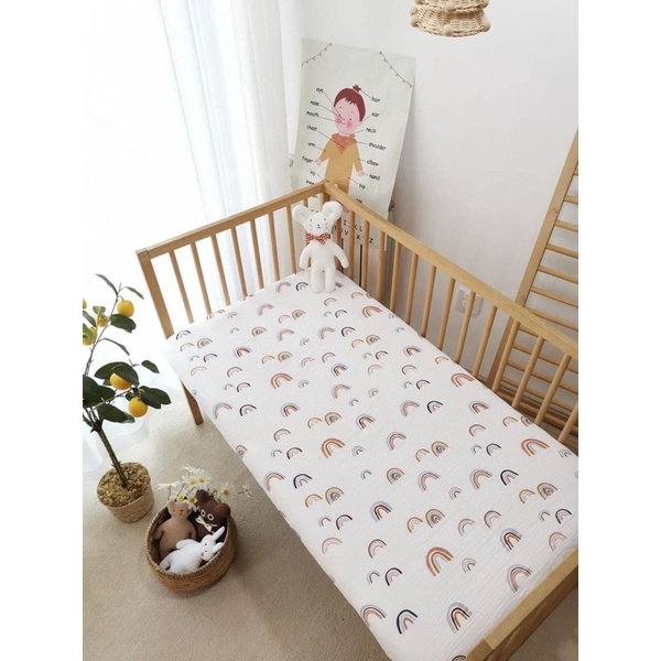 Ga cũi bo chun bọc đệm cho bé 100% cotton Hàn Quốc (update 40 mẫu) may theo kích thước riêng.