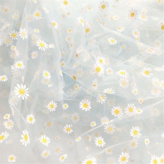 🌼 VẢI VOAN LƯỚI THÊU HOA CÚC 🌼 [GIÁ 3m]
