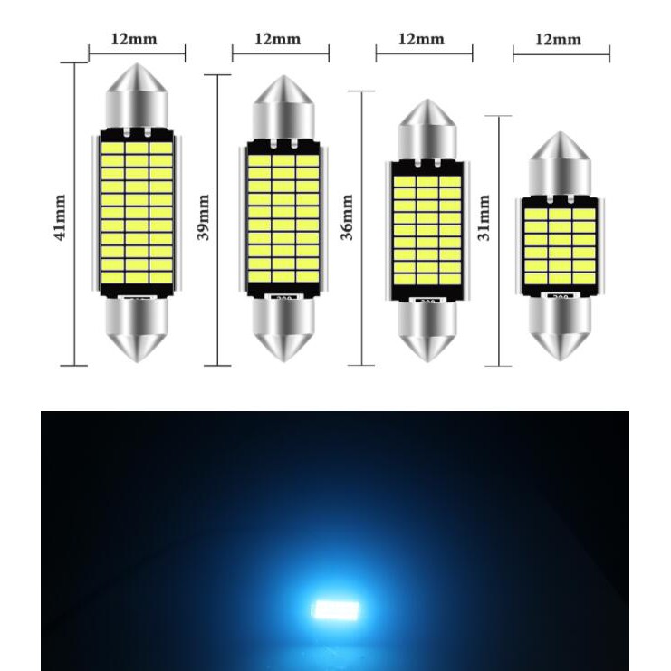 Bóng đèn LED LYMOYO hai đầu cắm C5W C10W 3014 siêu sáng 31mm 36mm 39mm 41mm