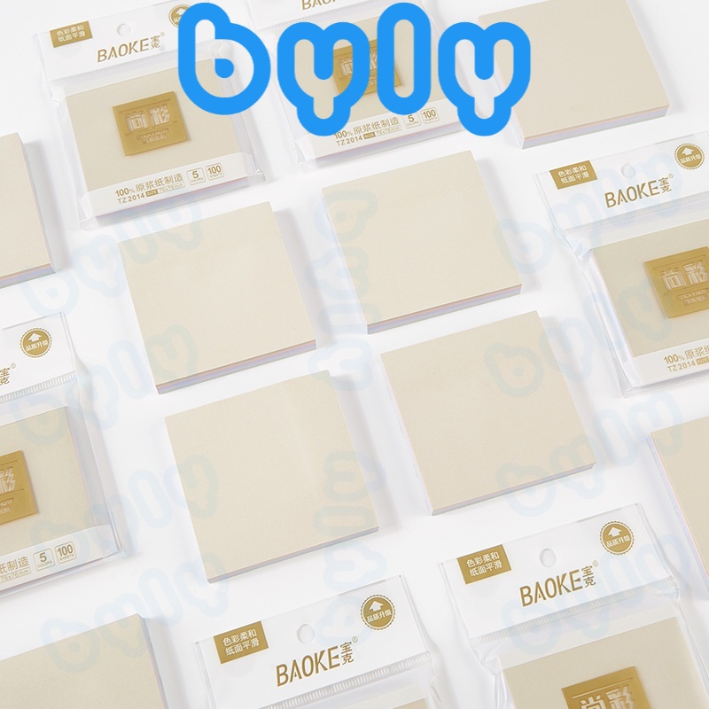 [Ship hỏa tốc] Giấy note 5 màu Macaron - 100 tờ Baoke TZ2013 - TZ2014 - TZ2015 - TZ2016