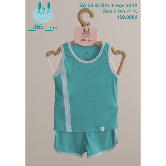 Lil little love - Bộ ba lỗ Lil, bộ sát nách sọc vải tăm cho bé 7-19kg