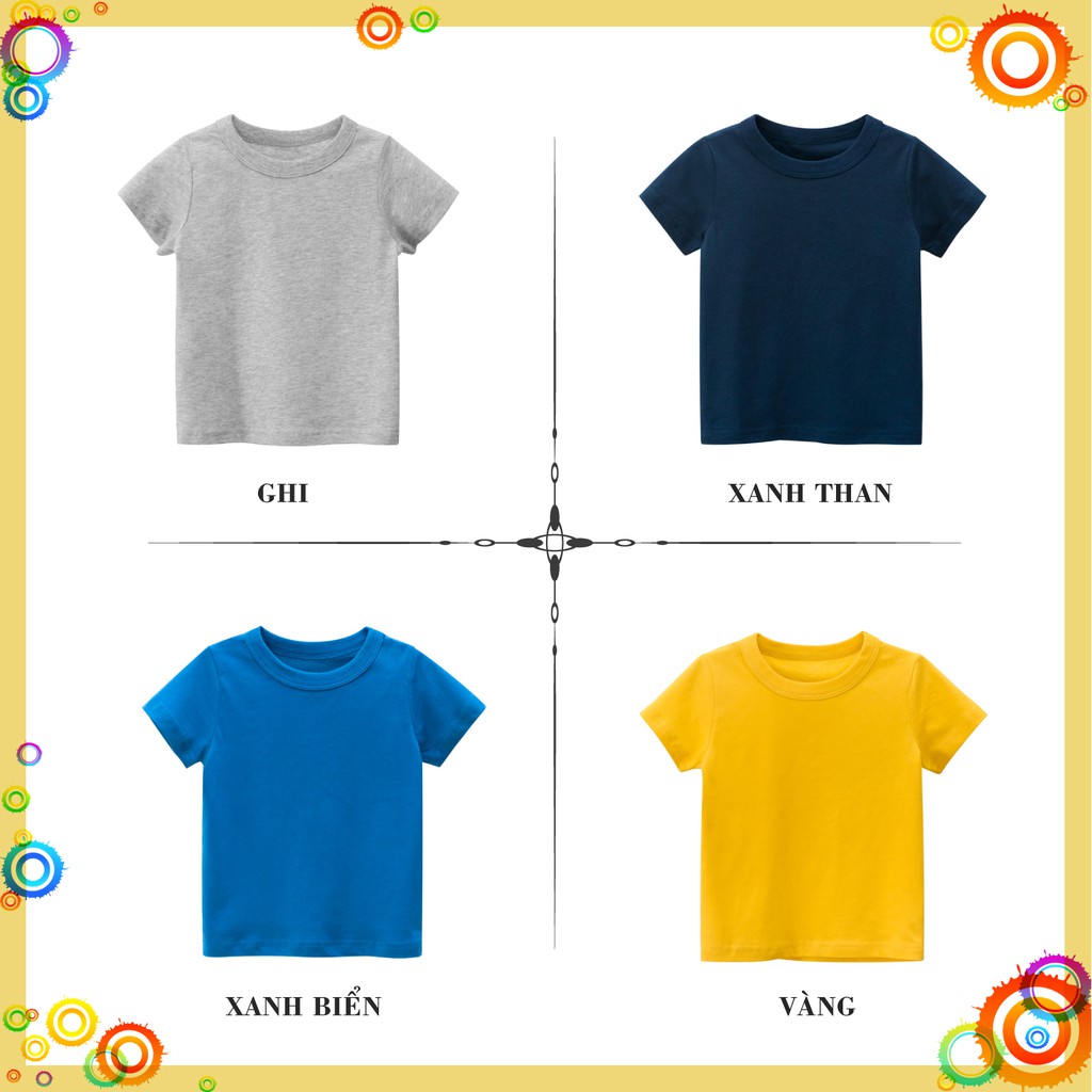 Áo bé trai 27KIDS áo thun trơn cho bé chất cotton hàng xuất Âu Mỹ