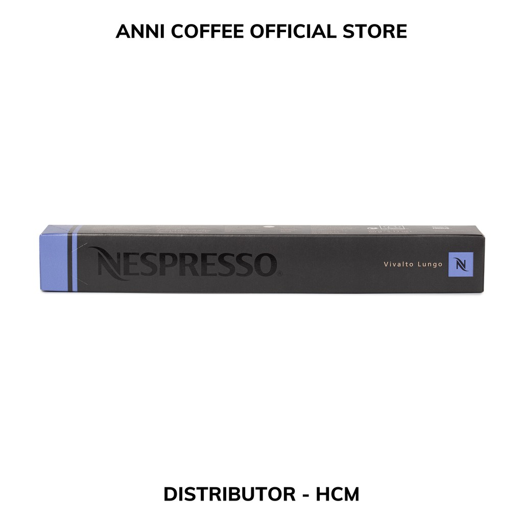 [Nespresso Chính hãng] Cà phê viên nén Nespresso Capsule Vivalto Lungo (Hộp 10 viên - 53 gram/viên) NPP Anni Coffee