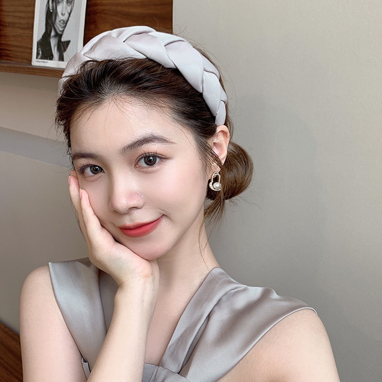 Băng Đô Cài Tóc Bằng Xốp Cao Cấp Phong Cách Pháp Thanh Lịch Dành Cho Nữ Rửa Mặt
