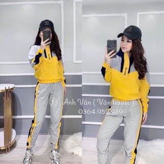 Bộ hoodie dài tay phối