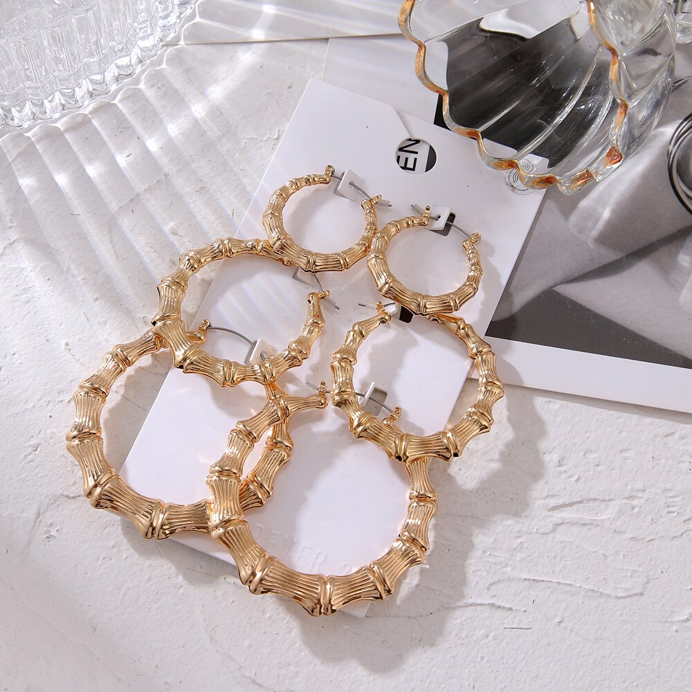 Set 6 Hoa Tai Kim Loại Tròn Phong Cách Retro