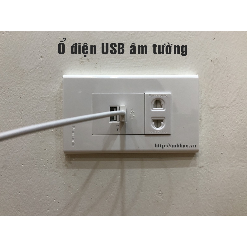 Ổ sạc USB đôi âm tường Sinoamigo P21-C3A, công nghệ sạch nhanh gấp 4 lần sạc thông thường