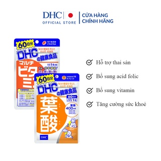 Combo Tpbvsk DHC Folic & Multi vitamins 60 ngày (Combo viên uống vitamin DHC dành cho bà bầu - Folic & Vitamin tổng hợp)