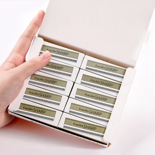Hộp 10 dao cạo lông mày lưỡi thép Sharp Nhật Bản