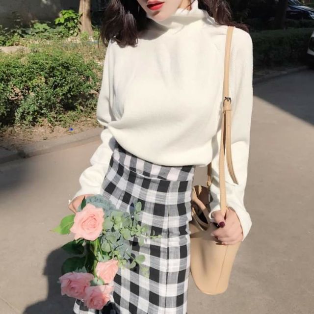 (Có sẵn)Áo len cổ cao Hồng kông hương vị retro | BigBuy360 - bigbuy360.vn