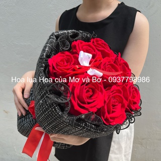 Vải Dạ Tweed Kẻ Ô Kẻ Caro Nhỏ Cao Cấp Dạ Mịn - Bó Hoa, May Váy Siêu Đẹp Mơ Bơ