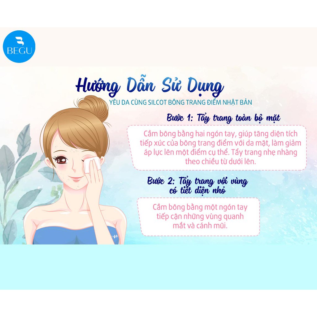 Bông Tẩy Trang Silcot Nhật Bản Hộp 82 Miếng - Begu