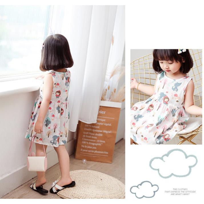 Váy cho bé gái mùa hè DINOKING Đầm trẻ em hoa nhí đẹp xinh dễ thương cho bé 1 - 8 tuổi VA05 👗 ༷