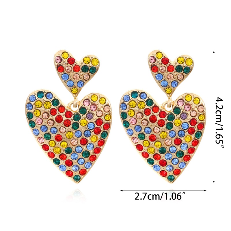 Đôi Khuyên Tai Dài Hình Trái Tim Phong Cách Vintage Thời Trang Cho Nữ