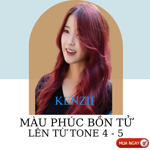 Thuốc Nhuộm Tóc Màu Phúc Bồn Tử  Tặng Trợ Nhuộm  Kenzii Lên Từ Tone 4 - 5 ( Thuốc Nhuộm Tóc Đỏ Tím )