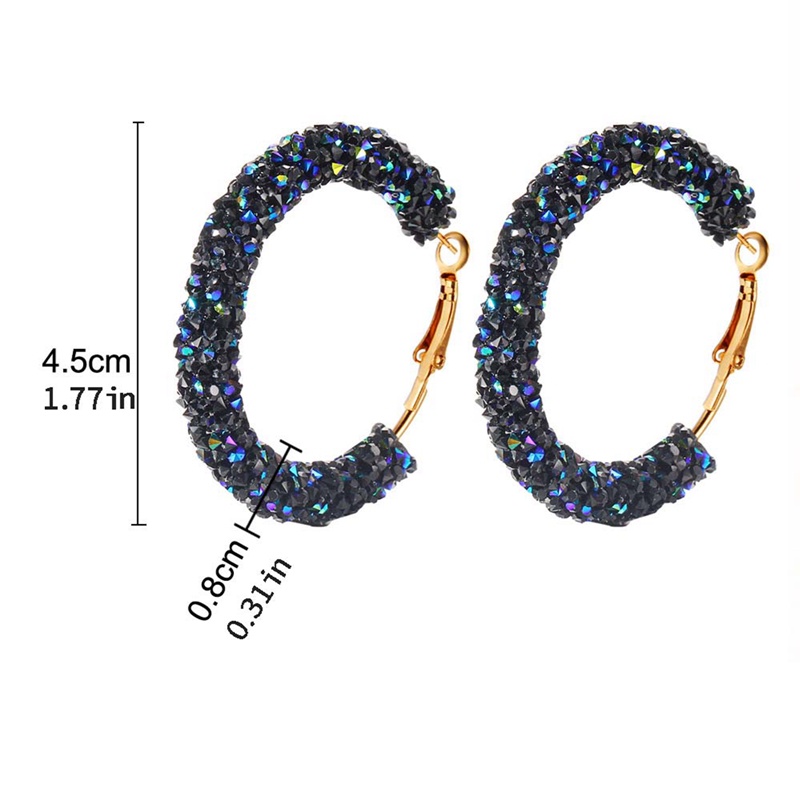 Đôi Khuyên Tai Tròn Đính Đá Thời Trang Cho Nữ