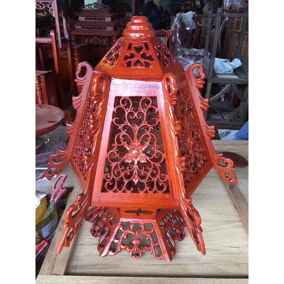 Mỹ Nghệ Bắc Ninh  Đèn lồng gỗ Hương cao 45 ngang 40cm