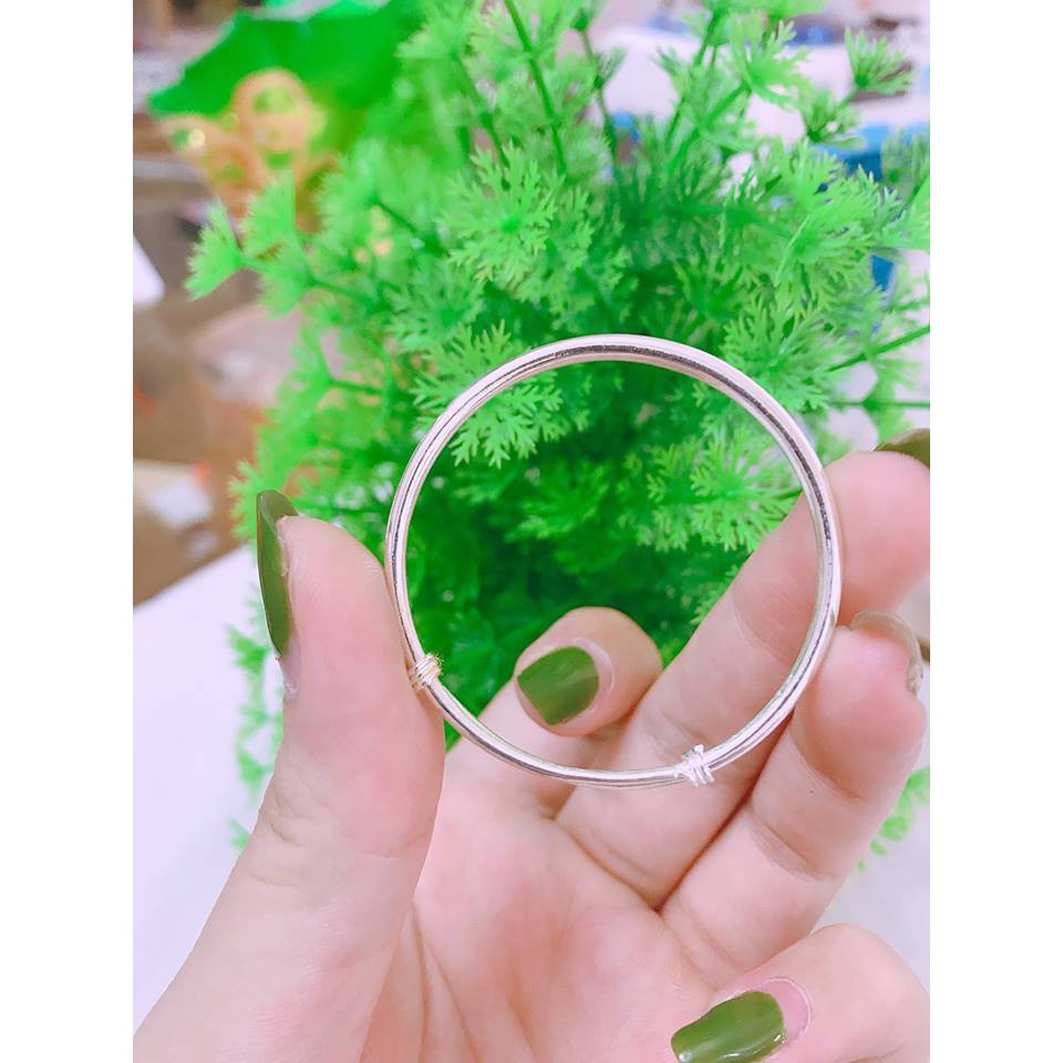 vòng tay tròn trơn bạc ta trẻ em