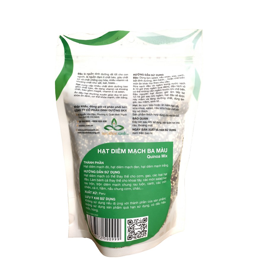 Hạt quinoa 3 màu Peru Nam Mỹ 500g