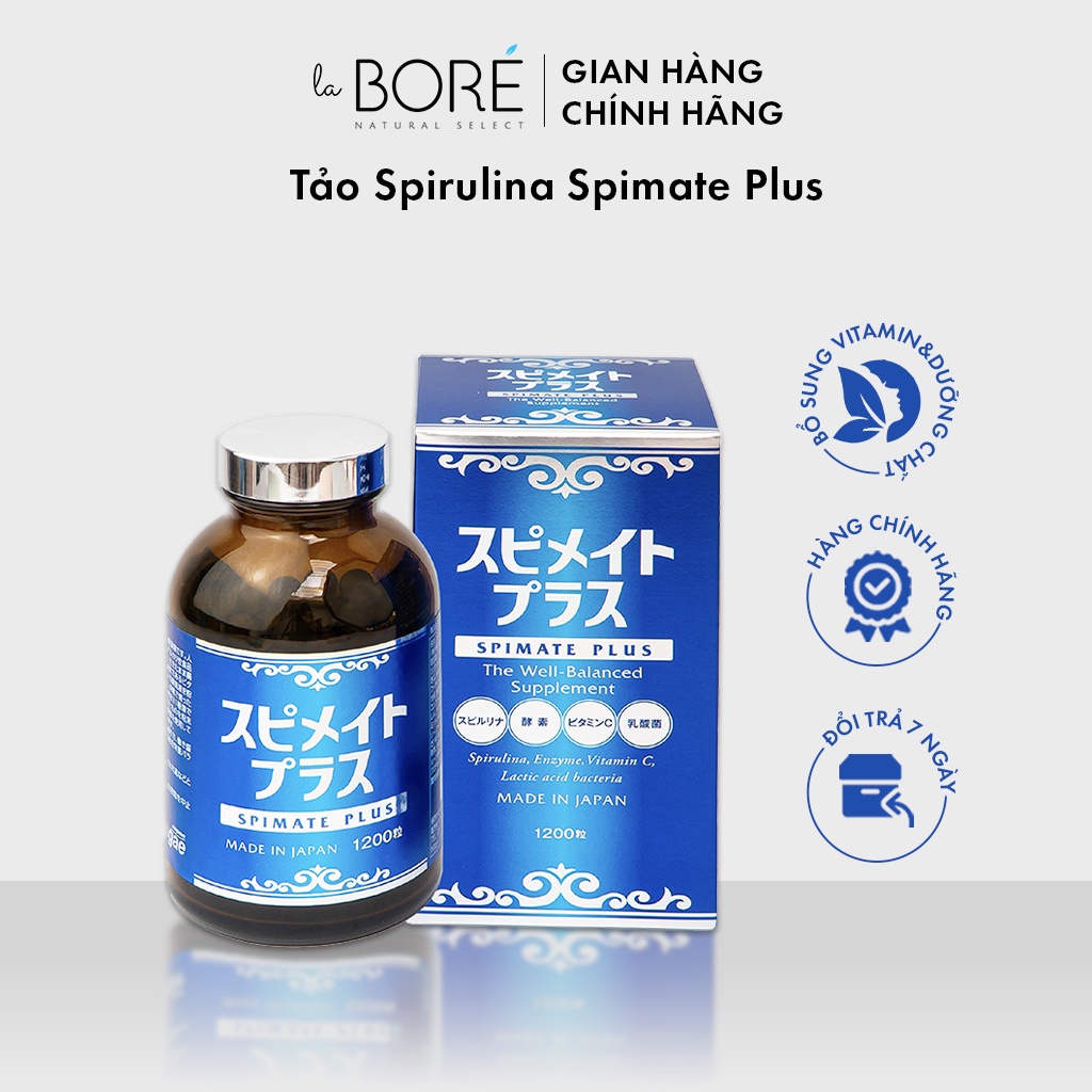 Tảo Spirulina Spimate Plus LABORE, Bổ Sung Vitamin Và Các Dưỡng Chất Cần Thiết Cho Cơ Thể [Hộp 1200 Viên]