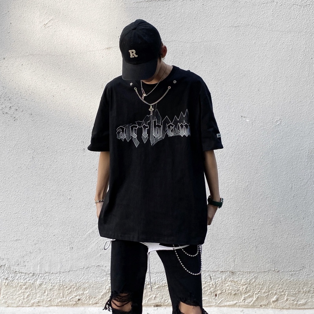 Áo Thun Tay Ngắn In Chữ Plus Size Phong Cách Hàn Quốc Cho Nam