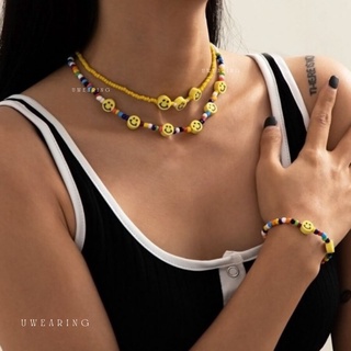 Vòng cổ charm mặt cười smiley phong cách Y2K cá tính xinh xắn