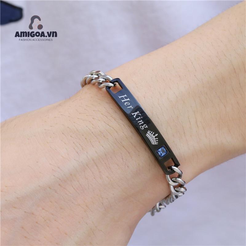 Vòng Đeo Tay Đính Đá Kim Cương Thời Trang Dành Cho Cặp Đôi