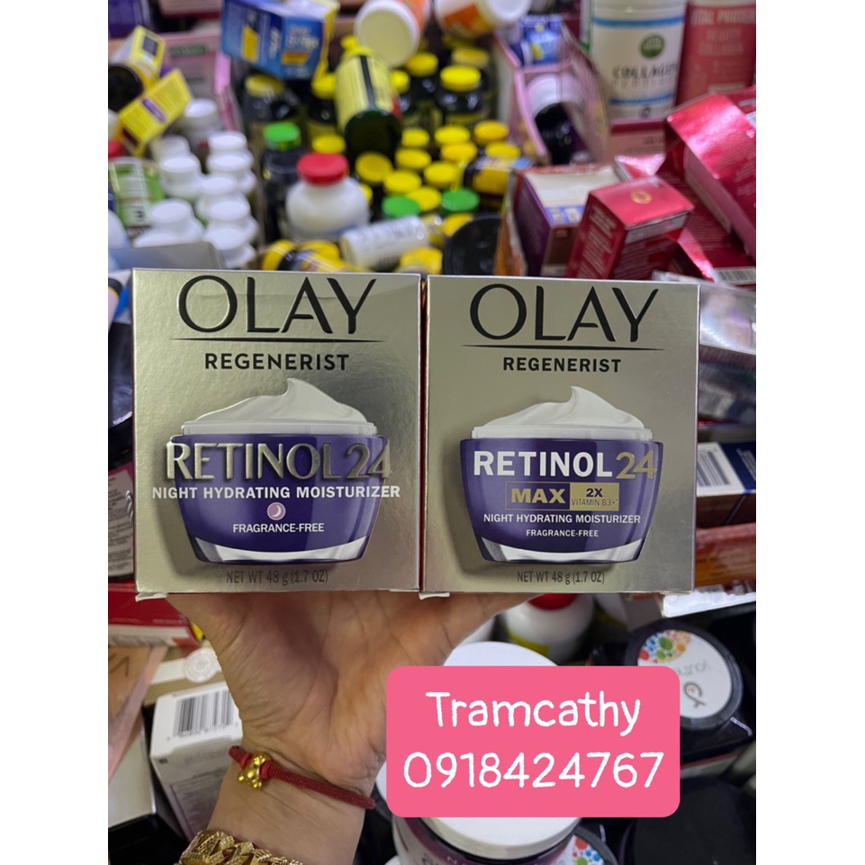 Kem olay retinol 24 max 2x dưỡng ẩm chống lão hóa, tái tạo da trắng sáng ban đêm