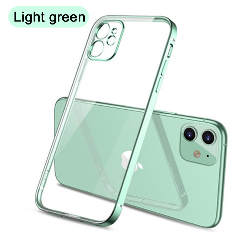 Ốp điện thoại tpu mềm khung viền mạ kim loại dáng vuông sang trọng cho IPHONE 12 PRO MAX 13 PRO MAX