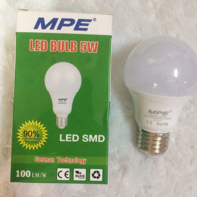 Bóng led bulb 5W cao cấp MPE tiêu chuẩn Châu âu