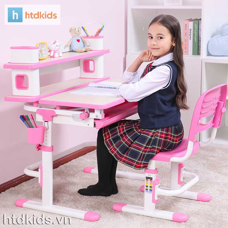 Bàn học cho bé có thể điều chỉnh độ cao HTDkids C401