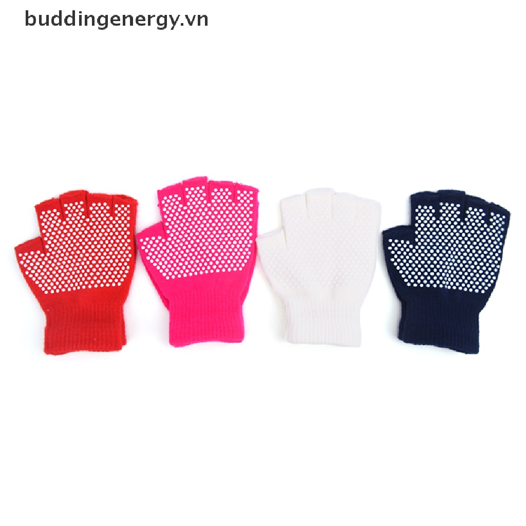 1 Đôi Găng Tay Cotton Nửa Ngón Chống Trượt Thoáng Khí Hỗ Trợ Luyện Tập Yoga / Thể Hình