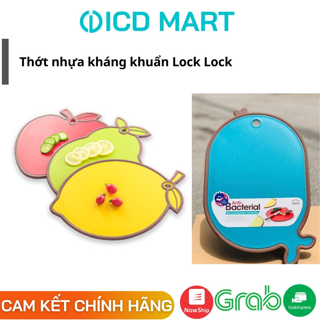 Thớt nhựa kháng khuẩn Lock&lock, đủ 5 màu, thái hoa quả và thức ăn