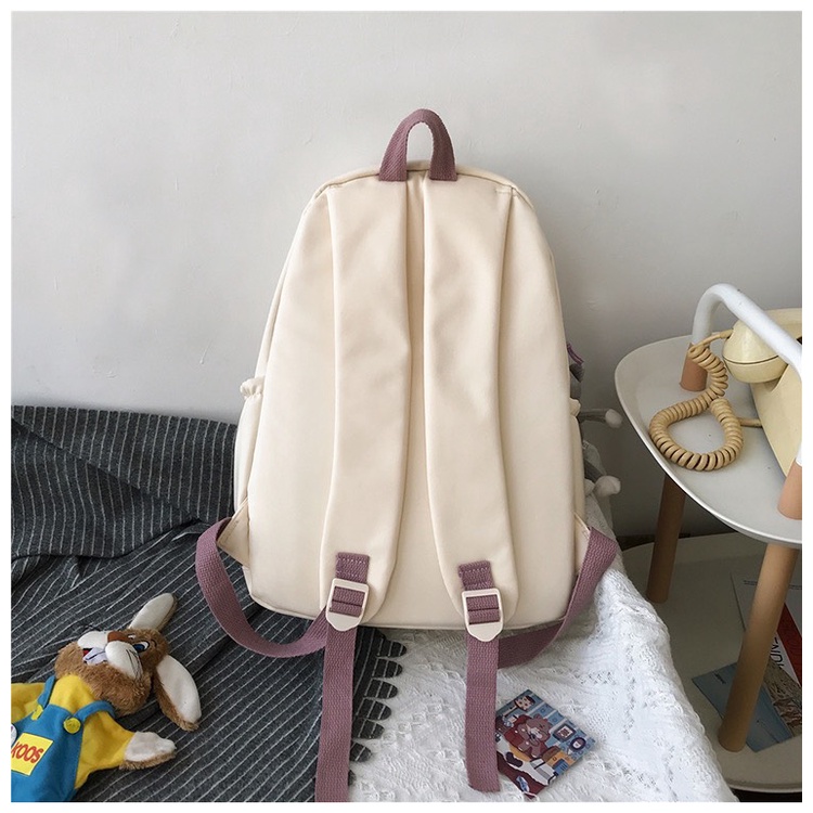 Balo Đi Học Nữ Cute Balo Du Lịch Họa Tiết Tai Thỏ Đáng Yêu Chất Liệu Không Thấm Nước  QH0015