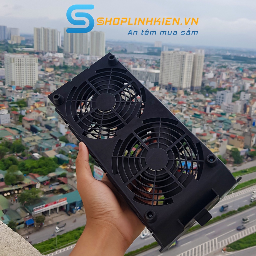 Bộ quạt tản nhiệt điều chỉnh tự động theo mức HI-FAN48  Đế quạt tản nhiệt cho thiết bị âm ly máy tính box
