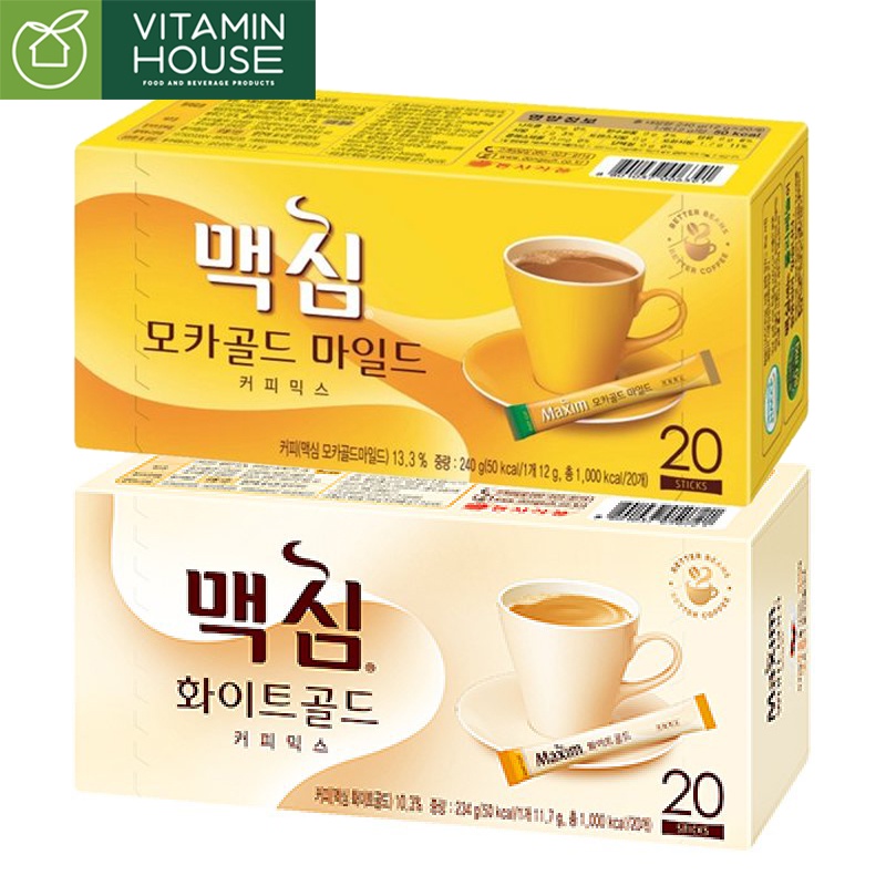 Cafe hòa tan Maxim Mocha White Gold Dongsuh Hàn 240g - Vitamin House