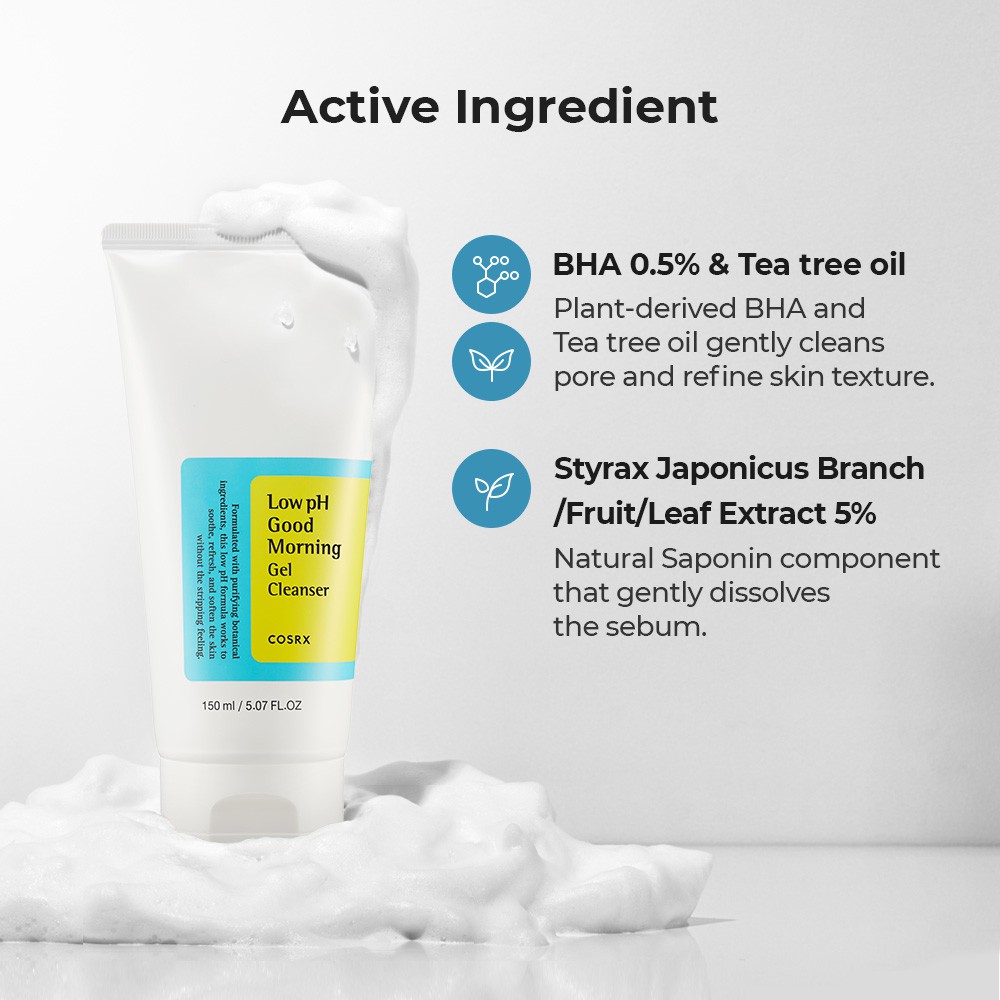 Sữa rửa mặt trà xanh dạng Gel COSRX Low pH Good Morning 150ml | BigBuy360 - bigbuy360.vn