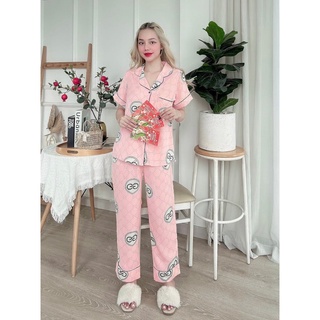 Pyjama Đồ Bộ Mặc Nhà Set Lụa Mango Cao Cấp Cộc Dài Freesize 40-60kg