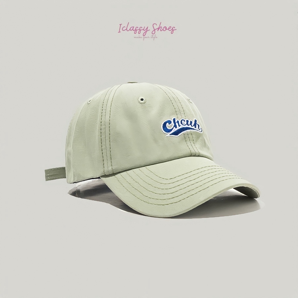 Mũ Lưỡi Trai Ulzzang Unisex Vải Cotton Cao Cấp Trơn, Nón Thêu Chữ Chcuh 5 Màu Phong Cách Hàn Quốc - Iclassy_shoes