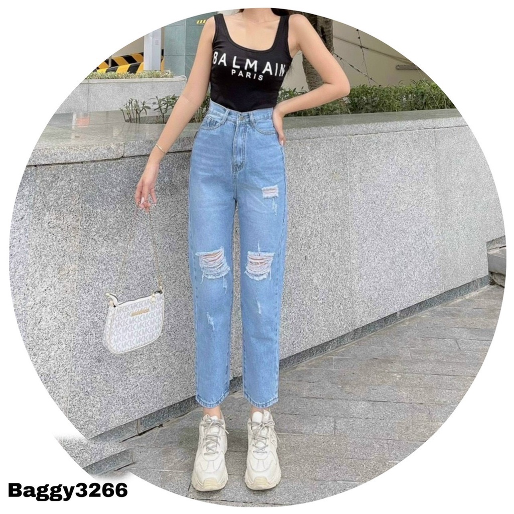 [VIDEO+FREESHIP ] QUẦN BAGGY JEANS NỮ LƯNG CAO LAI CUỐN RÁCH CÀO ĐÙI XANH NHẠT MỀM MỊN MÁT MẺ CỰC ĐỈNH THỜI THƯỢNG NITI