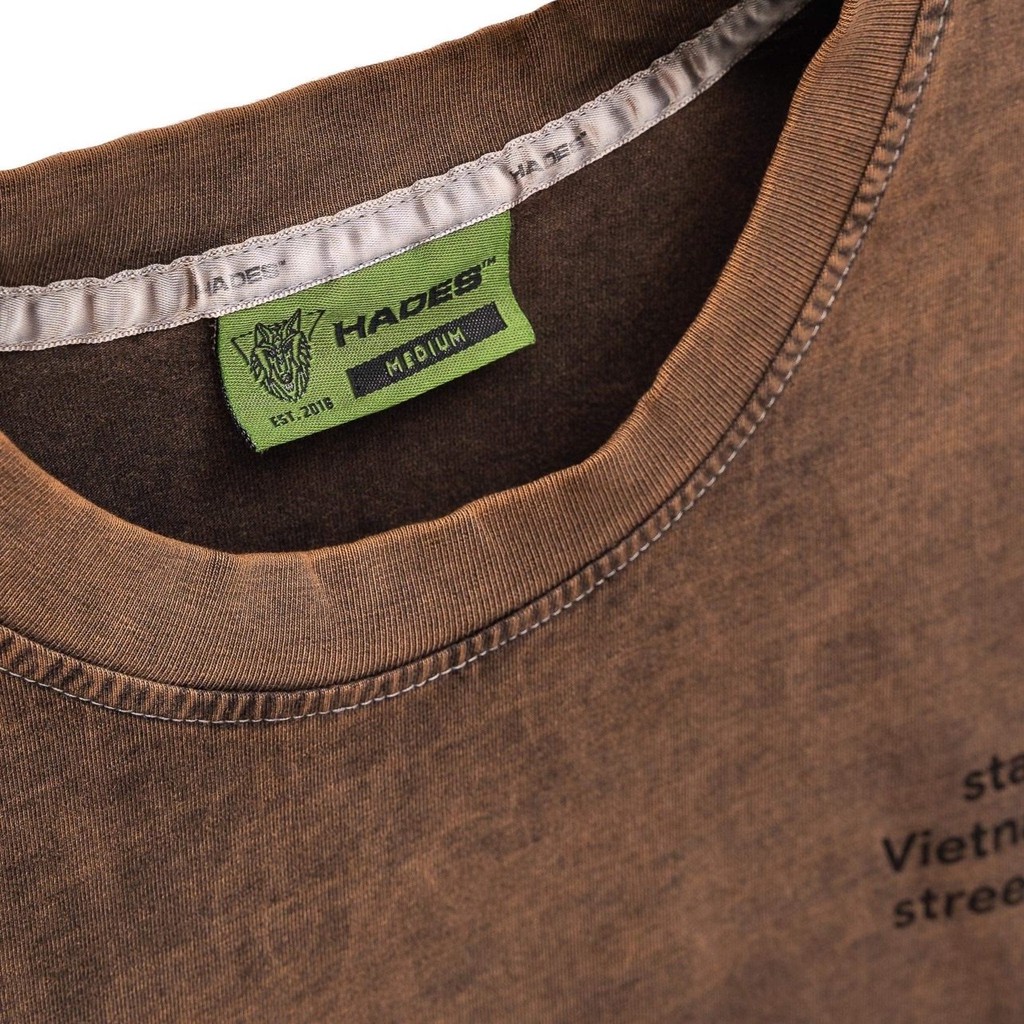 Áo Thun Tay Lỡ Unisex SNAKE BROWN WASH 100% Cotton - HADES Brand Chính Hãng | BigBuy360 - bigbuy360.vn