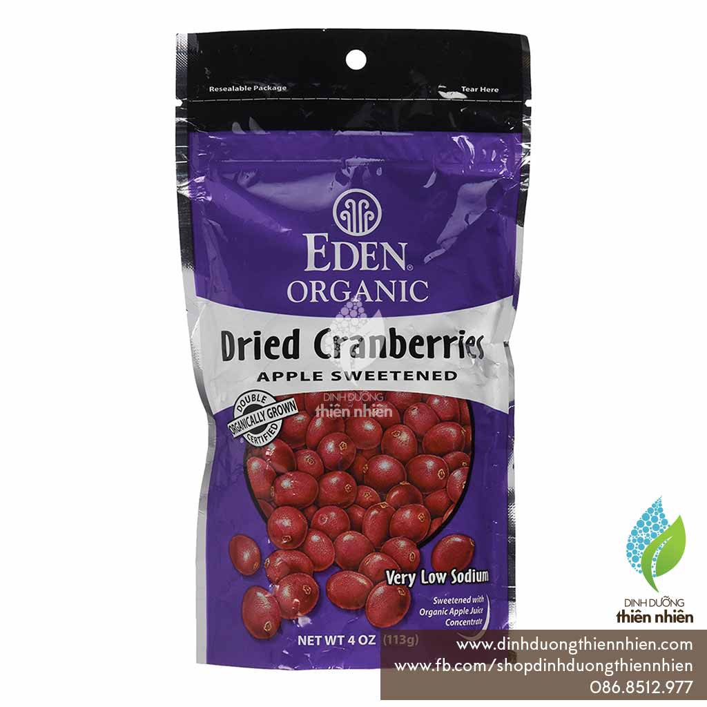 Quả Nam Việt Quất Khô Hữu Cơ Eden Foods Organic Cranberries, 113g (Trái Cây Khô Hữu Cơ)