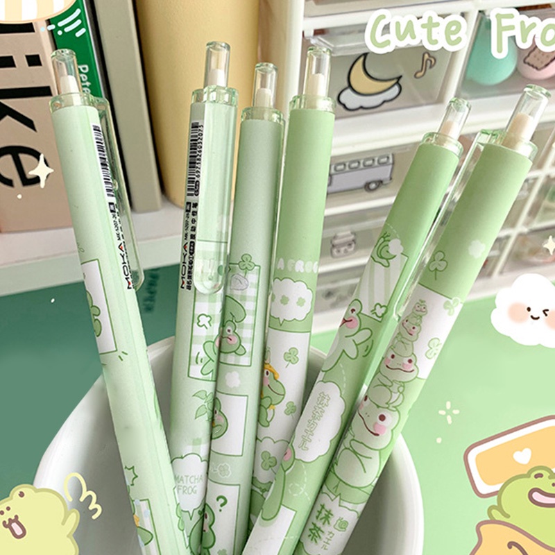 Set 6 Bút Bi Mực Đen Ngòi 0.5mm Có Thể Thu Gọn