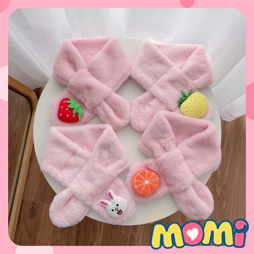 Khăn quàng cổ khăn choàng cổ lông thỏ họa tiết dễ thương cho bé trai bé gái Momi Baby