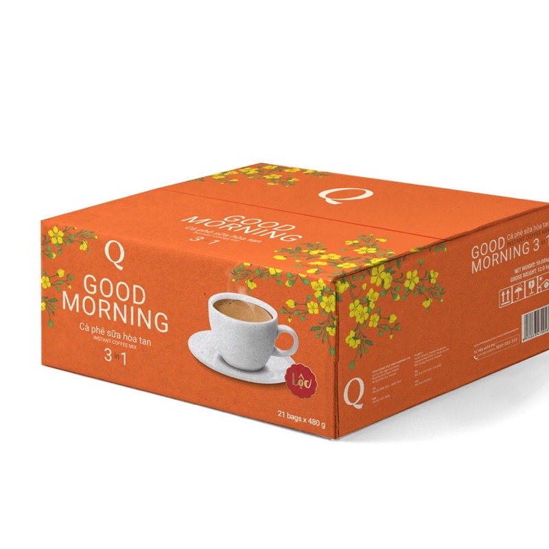 Cafe Good Morning cafe sữa hoà tan Trần Quang bịch 24 gói*20gam