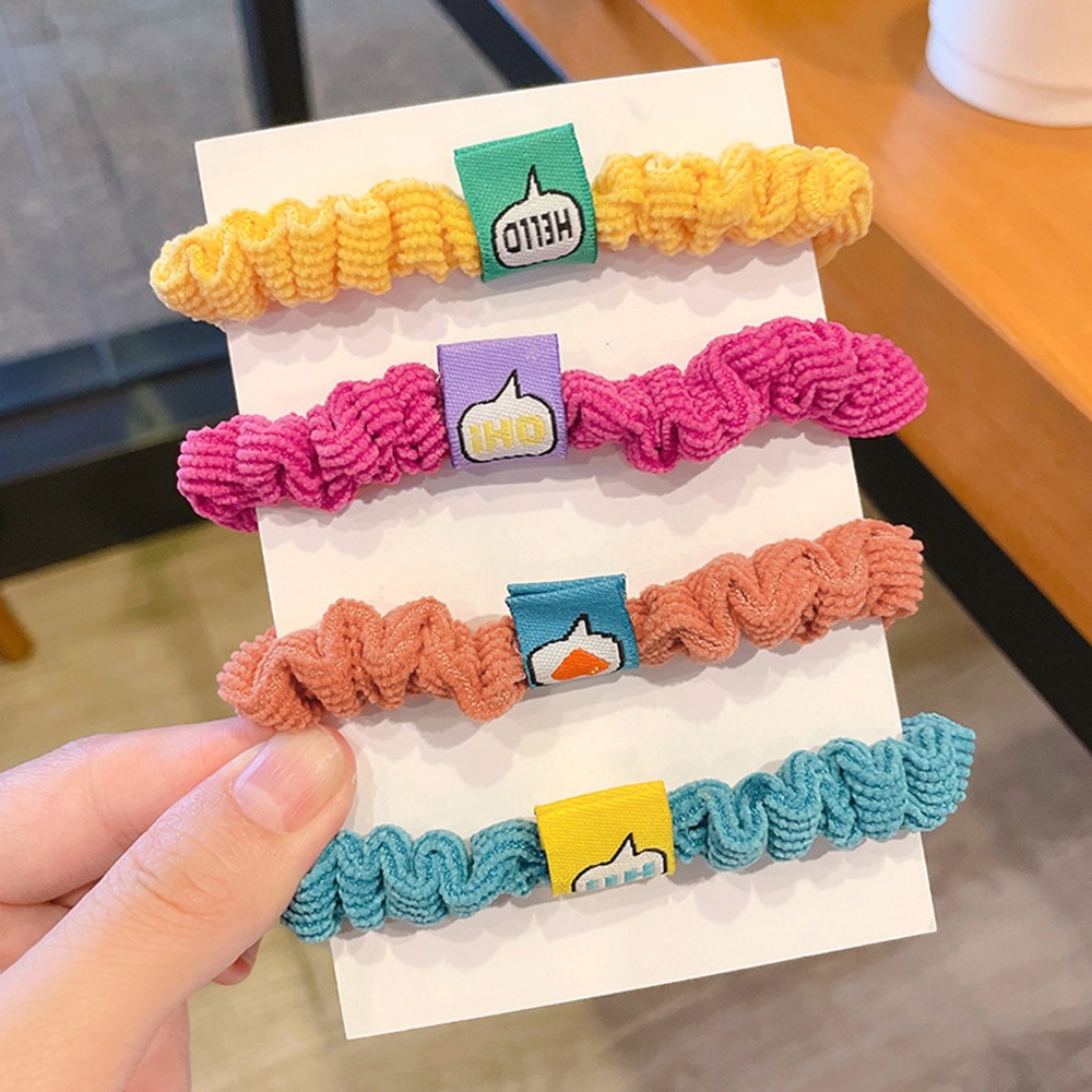 1 Dây Cột Tóc Co Giãn Màu Kẹo Hình Bông Hoa Mặt Cười Thời Trang Hàn Quốc