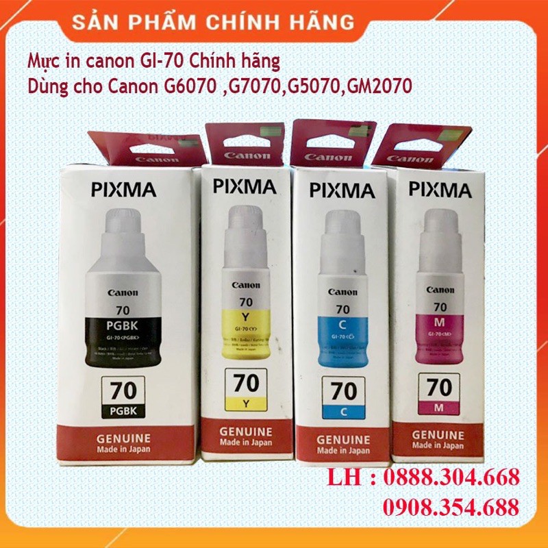 Mực in canon GI 70 Chính hãng dùng cho Canon G6070 – G7070 – G5070 – GM2070
