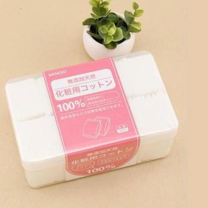 Bông Tẩy Trang Miniso Nhật Bản Hộp 1000 miếng, Chuyên dùng đắp nước hoa hồng,Lotion